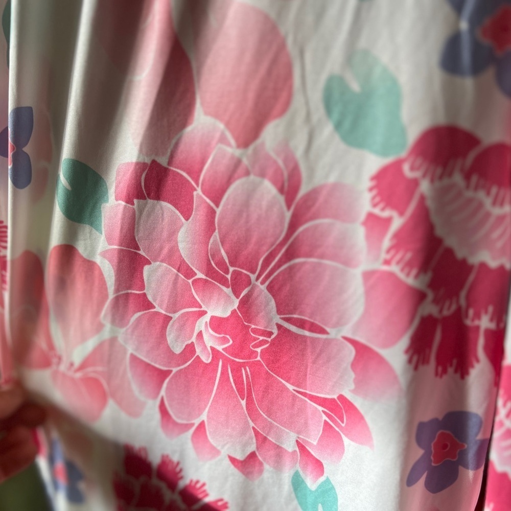 La Vie En Rose Women’s White Pink Floral Cozy Capri Pajama Pants Small - Picture 5 of 7